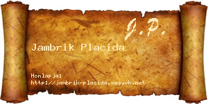 Jambrik Placida névjegykártya